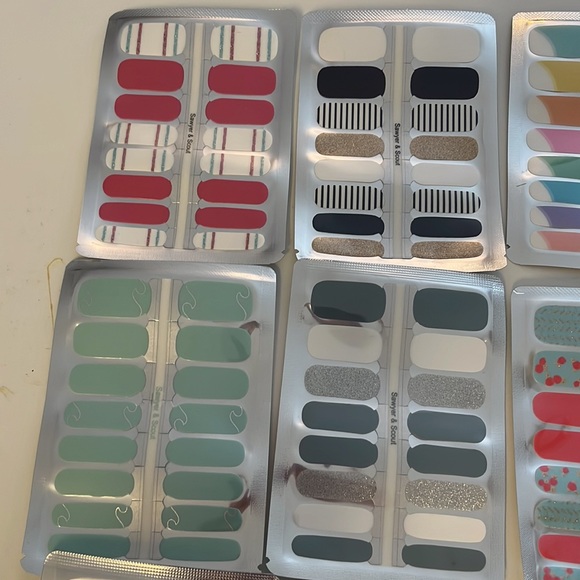 12 Sheets of Nail Wraps or Stickers- Solid & Patterns-Peel off after 7-10 days - Picture 5 of 6